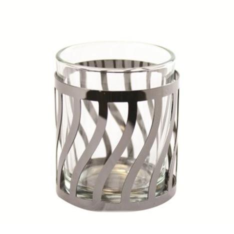 Yankee Candle Curve Line Gun Metal Votive Holder  £2.79