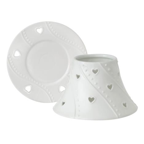 Yankee Candle White Hearts Large Shade & Tray Set  £17.99
