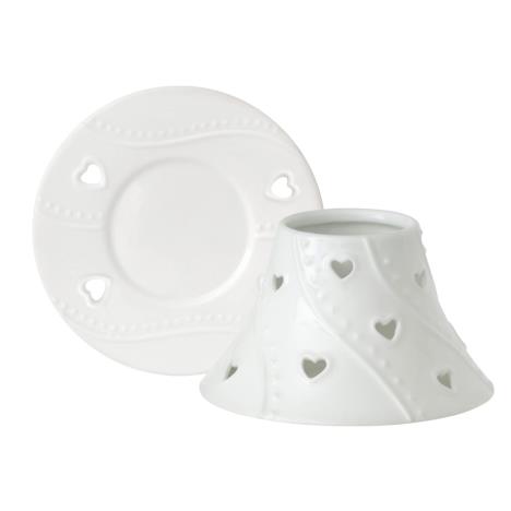 Yankee Candle White Hearts Small Shade & Tray Set  £11.69