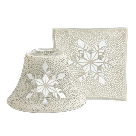 Yankee Candle Twinkling Snowflake Large Shade & Tray Set  £26.99