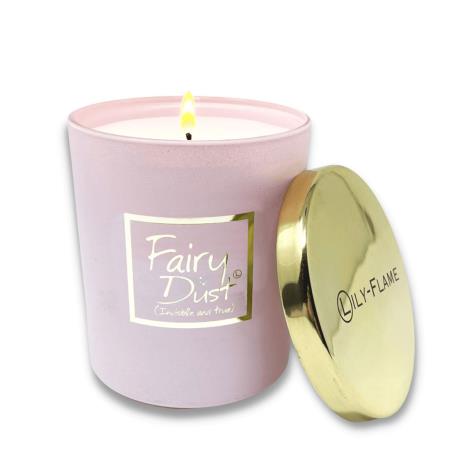 Lily-Flame Fairy Dust Gold Top Glass Jar Candle