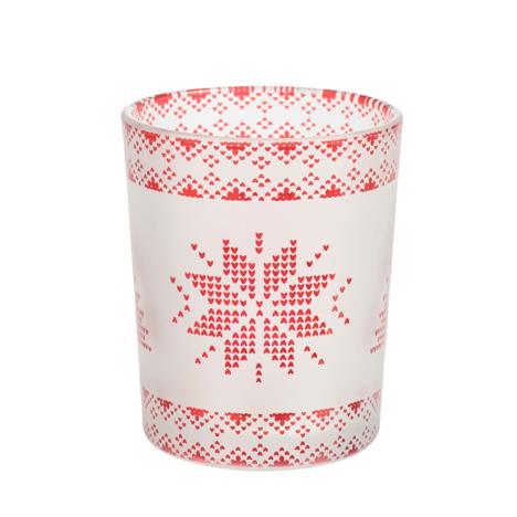 Yankee Candle Red Nordic Frosted Glass Tea Light / Votive Holder  £2.39