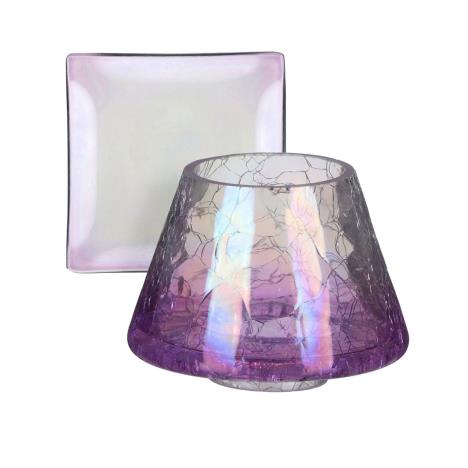Yankee Candle Savoy Purple Crackle Small Shade & Tray  £13.49