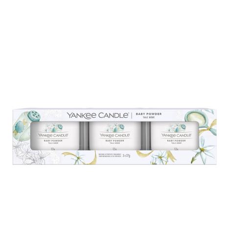 Yankee Candle Baby Powder 3 Filled Votive Candle Gift Set  £5.99