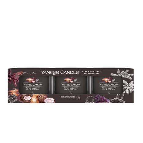 Yankee Candle Black Coconut 3 Filled Votive Candle Gift Set