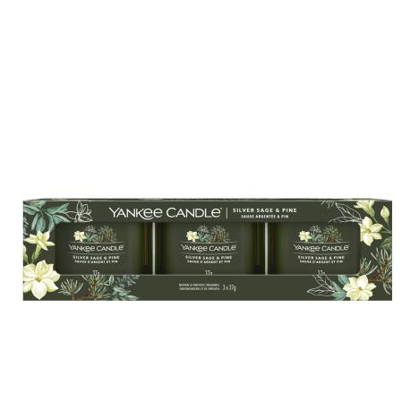 Yankee Candle Silver Sage & Pine 3 Filled Votive Candle Gift Set  £8.99