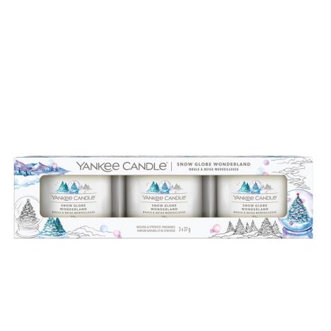 Yankee Candle Snow Globe Wonderland 3 Filled Votive Candle Gift Set  £6.99