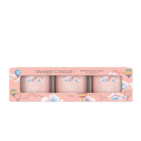 Yankee Candle Watercolour Skies 3 Filled Votive Candle Gift Set