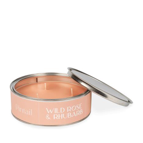 Pintail Candles Wild Rose &amp; Rhubarb Triple Wick Tin Candle