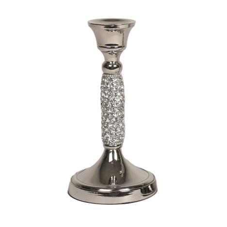 Straits Silver &amp; Jewel Tapered Dinner Candle Holder