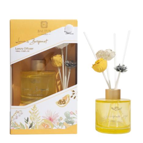 Baltus Lemon &amp; Bergamot Faux Flowers Reed Diffuser - 100ml