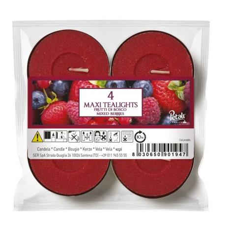 Petali Mixed Berries Maxi Tealights (Pack of 4)  £1.67