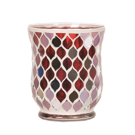 Red Mirror Teardrop Hurricane Tea Light Holder  £5.39