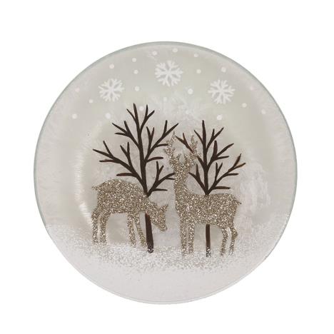Gold Reindeer Candle Plate  £3.14