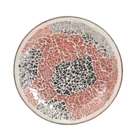 Coral & Silver Crackle Candle Plate  £4.04
