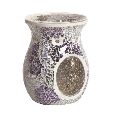 Purple & Silver Crackle Wax Melt Warmer  £11.69