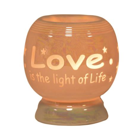 Aroma &#39;Love Is The Light Of Life&#39; Electric Ceramic Wax Melt Warmer