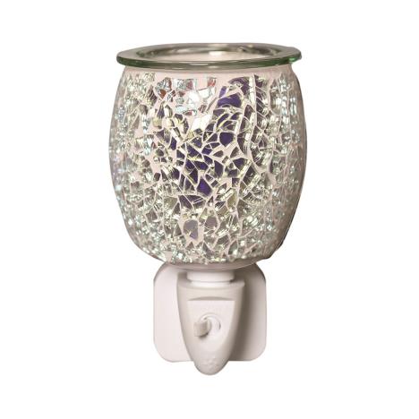 Aroma Silver Mosaic Glass Plug In Wax Melt Warmer  £13.04