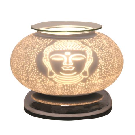 Aroma Buddha Ellipse White Satin Electric Wax Melt Warmer