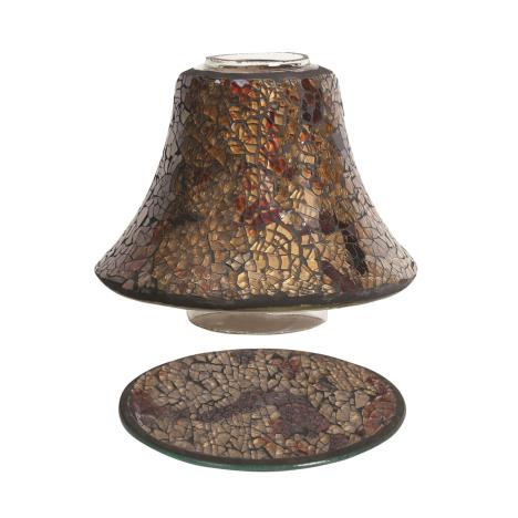 Aroma Amber Crackle Candle Shade &amp; Tray