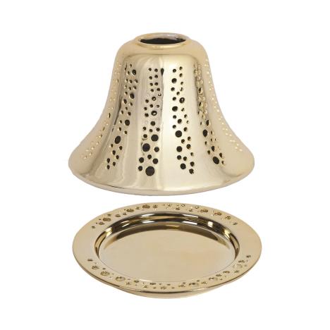 Champagne Ceramic Candle Shade &amp; Tray