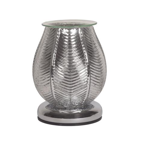 Aroma Silver Lustre Ribbed Electric Wax Melt Warmer