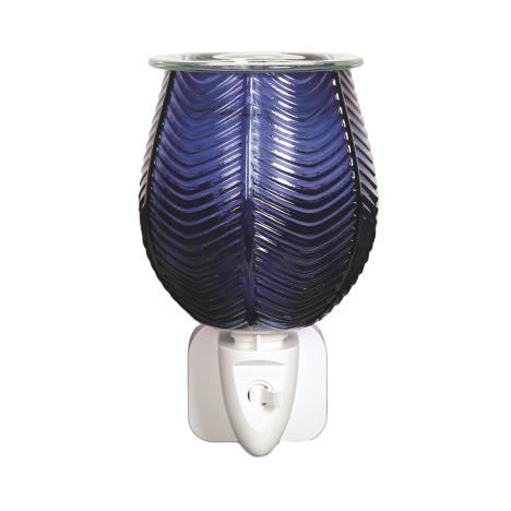 Aroma Blue Lustre Ribbed Plug In Wax Melt Warmer