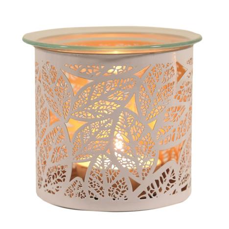 Aroma White Leaves Jar Sleeve & Wax Melt Warmer  £6.29