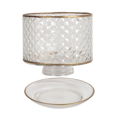 Aroma Clear & Gold Quilted Glass Shade & Tray  £13.04