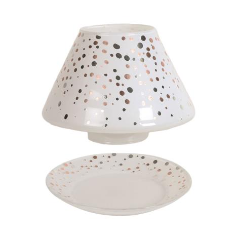 Aroma Silver &amp; Gold Polka Dot Shade &amp; Tray