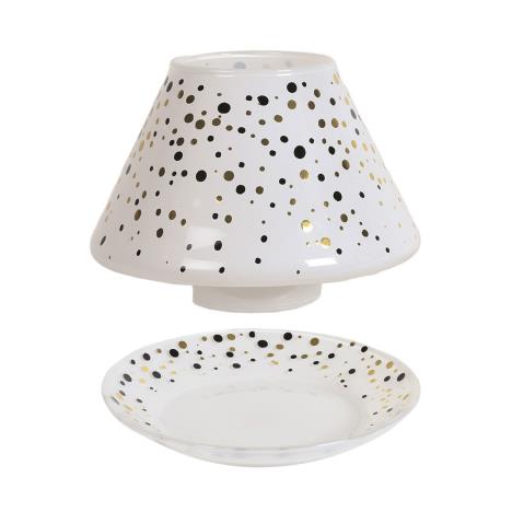 Aroma Black &amp; Gold Polka Dot Shade &amp; Tray