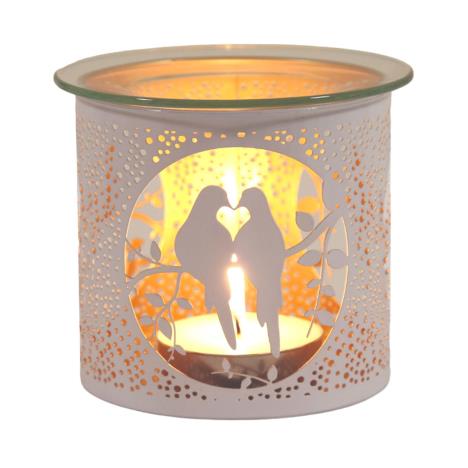 Aroma White & Gold Doves Jar Sleeve & Wax Melt Warmer  £6.29