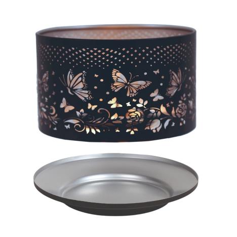 Aroma Silhouette Black &amp; Silver Butterfly Shade &amp; Tray