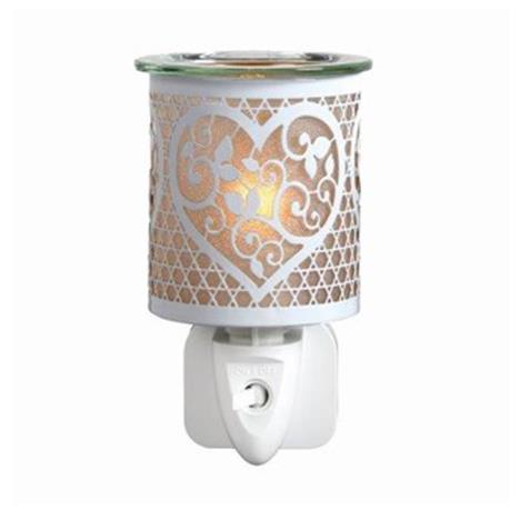 Aroma White &amp; Gold Heart Plug In Wax Melt Warmer