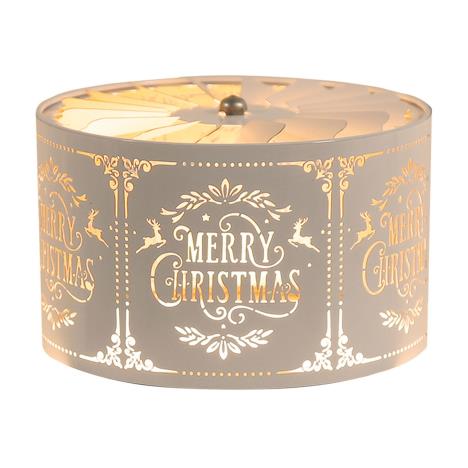 Aroma Silhouette White &amp; Gold Merry Christmas Carousel Shade