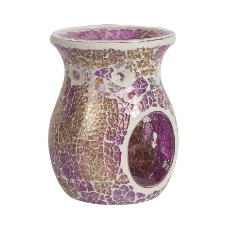 Aroma Purple &amp; Gold Crackle Wax Melt Warmer