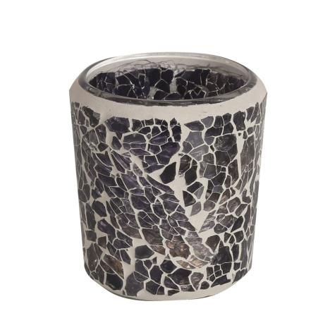 Aroma Black &amp; Gold Crackle Tealight &amp; Votive Holder