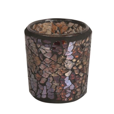 Aroma Amber Crackle Tealight &amp; Votive Holder