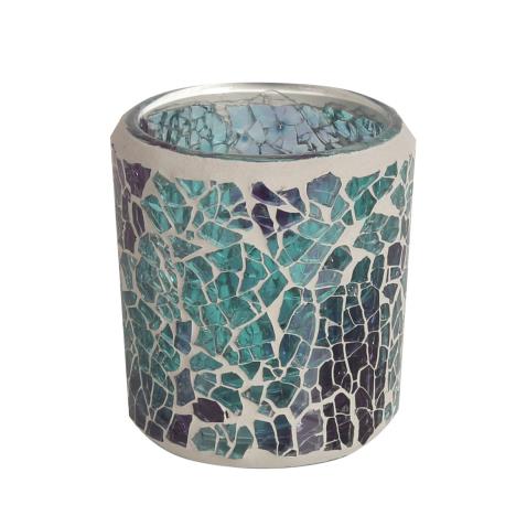 Aroma Teal Crackle Tealight &amp; Votive Holder