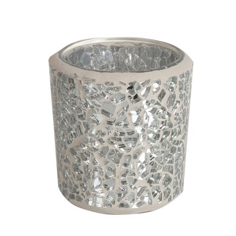 Aroma Silver Crackle Tealight &amp; Votive Holder