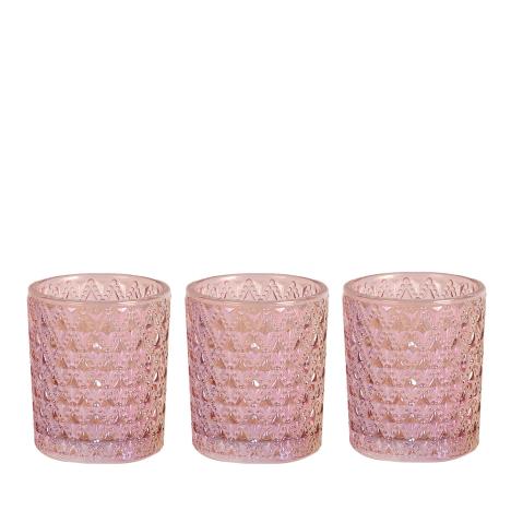 Aroma Pink Lustre 3 Tealight & Votive Holder Set  £6.74