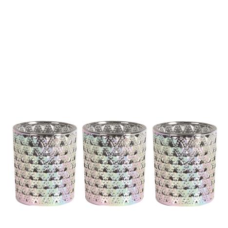Aroma Silver Lustre 3 Tealight &amp; Votive Holder Set