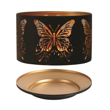 Aroma Silhouette Black &amp; Gold Butterfly Shade &amp; Tray