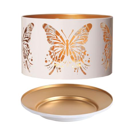 Aroma Silhouette White &amp; Gold Butterfly Shade &amp; Tray