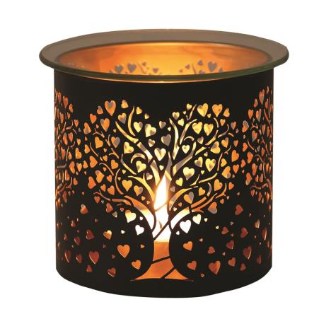 Aroma Black &amp; Gold Heart Tree Jar Sleeve &amp; Wax Melt Warmer