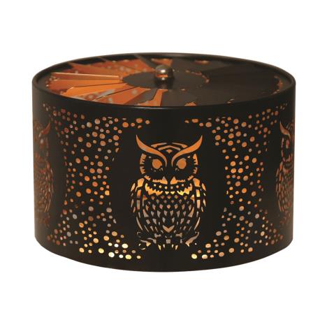 Aroma Silhouette Black &amp; Gold Carousel Owl Shade