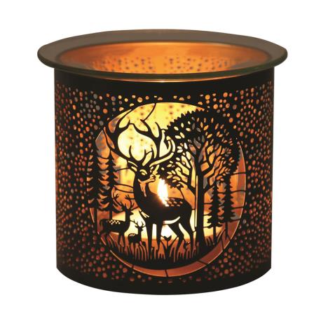 Aroma Black &amp; Gold Deer Family Jar Sleeve &amp; Wax Melt Warmer