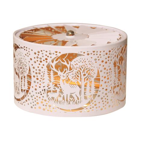 Aroma Silhouette White &amp; Gold Carousel Deer Family Shade