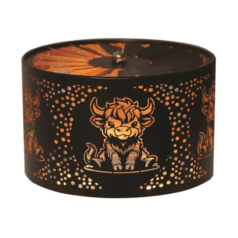 Aroma Silhouette Black &amp; Gold Carousel Highland Cow Shade