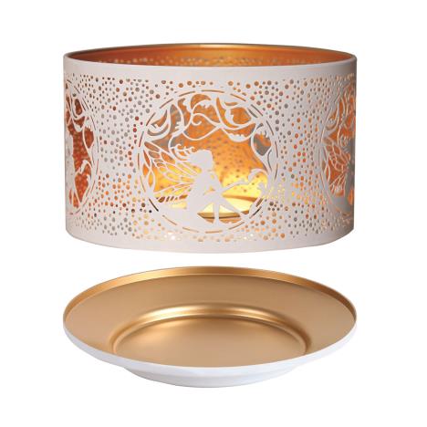 Aroma Silhouette White &amp; Gold Sitting Fairy Shade &amp; Tray